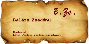 Balázs Zsadány névjegykártya